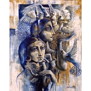 Shaista Momin, Untitled, 30 x 42 Inch, Acrylic on Canvas, Figurative Painting, AC-SHM-049